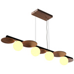 Luna Linear Pendant - Imbuia / White