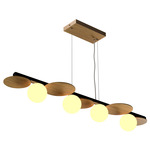 Luna Linear Pendant - Louro Freijo / White