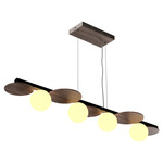 Luna Linear Pendant - American Walnut / White