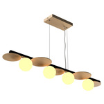 Luna Linear Pendant - Maple / White