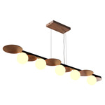 Luna Linear Pendant - Imbuia / White