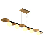 Luna Linear Pendant - Louro Freijo / White
