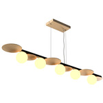 Luna Linear Pendant - Maple / White