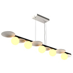 Luna Linear Pendant - Organic White / White