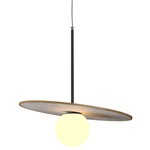 Orbit Stone / Slate Pendant - Louro Freijo / Crystal White Stone