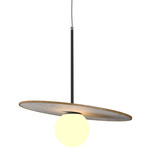 Orbit Stone / Slate Pendant - Louro Freijo / Crystal White Stone