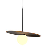 Orbit Stone / Slate Pendant - Teak / Natural Slate