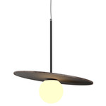 Orbit Stone / Slate Pendant - American Walnut / Natural Slate