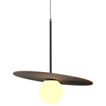 Orbit Stone / Slate Pendant - Imbuia / Natural Slate