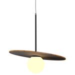 Orbit Stone / Slate Pendant - Teak / Natural Slate