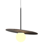 Orbit Stone / Slate Pendant - American Walnut / Natural Slate