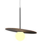 Orbit Stone / Slate Pendant - Imbuia / Natural Slate