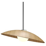 Oyster Dome Pendant - Matte Black / Louro Freijo