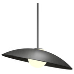 Oyster Dome Pendant - Matte Black / Charcoal