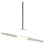 Oyster Dome Pendant - Matte Black / Organic White