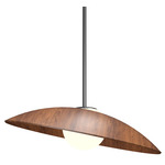 Oyster Dome Pendant - Matte Black / Imbuia