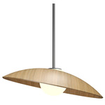 Oyster Dome Pendant - Matte Black / Louro Freijo