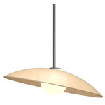 Oyster Dome Pendant - Matte Black / Maple