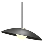 Oyster Dome Pendant - Matte Black / Charcoal