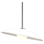Oyster Dome Pendant - Matte Black / Organic White