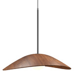 Oyster Sway Globe Pendant - Black / Imbuia