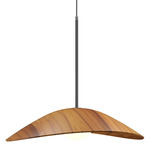 Oyster Sway Globe Pendant - Black / Teak