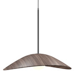 Oyster Sway Globe Pendant - Black / American Walnut