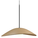 Oyster Sway Globe Pendant - Black / Maple