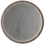 Petra Round Wall / Ceiling Light - American Walnut / Natural Slate