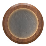 Petra Tapered Wall Sconce / Ceiling Flush Light - Imbuia / Natural Slate