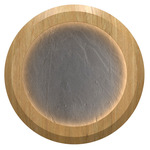 Petra Tapered Wall Sconce / Ceiling Flush Light - Louro Freijo / Natural Slate