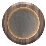 Petra Tapered Wall Sconce / Ceiling Flush Light - American Walnut / Natural Slate