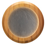 Petra Tapered Wall Sconce / Ceiling Flush Light - Teak / Natural Slate
