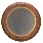 Petra Tapered Wall Sconce / Ceiling Flush Light - Imbuia / Natural Slate