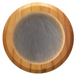 Petra Tapered Wall Sconce / Ceiling Flush Light - Teak / Natural Slate