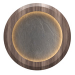 Petra Tapered Wall Sconce / Ceiling Flush Light - American Walnut / Natural Slate