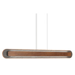 Petra Linear Pendant - Imbuia / Natural Slate