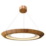 Petra Tapered Ring Pendant - Teak / Crystal White Stone