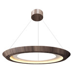 Petra Tapered Ring Pendant - American Walnut / Crystal White Stone