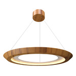 Petra Tapered Ring Pendant - Teak / Crystal White Stone