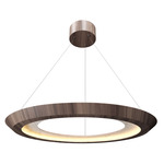 Petra Tapered Ring Pendant - American Walnut / Crystal White Stone