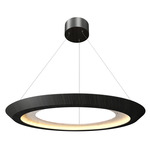 Petra Tapered Ring Pendant - Charcoal / Crystal White Stone