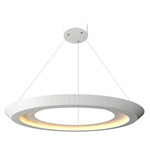 Petra Tapered Ring Pendant - Organic White / Crystal White Stone