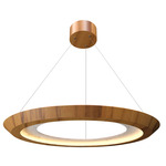 Petra Tapered Ring Pendant - Teak / Crystal White Stone