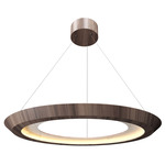 Petra Tapered Ring Pendant - American Walnut / Crystal White Stone
