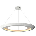 Petra Tapered Ring Pendant - Organic White / Crystal White Stone