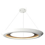 Petra Tapered Ring Pendant - Organic White / Natural Slate