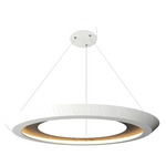 Petra Tapered Ring Pendant - Organic White / Natural Slate