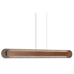 Petra Linear Pendant - Imbuia / Natural Slate