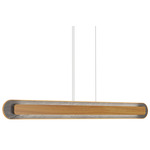 Petra Linear Pendant - Teak / Natural Slate